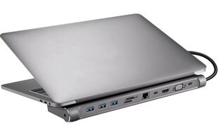 Адаптер Sandberg USB-C 10-in-1 Docking Station, USB-C/HDMI/VGA/USB-A/RJ-45 цена и информация | Адаптеры и USB-hub | kaup24.ee