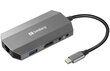 Sandberg USB-C 6in1 Travel Dock, USB-C/HDMI/USB-A/RJ-45/Micro SD hind ja info | USB jagajad, adapterid | kaup24.ee