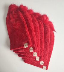 Naiste tutimüts, kootud, punane hind ja info | Naiste mütsid ja peapaelad | kaup24.ee