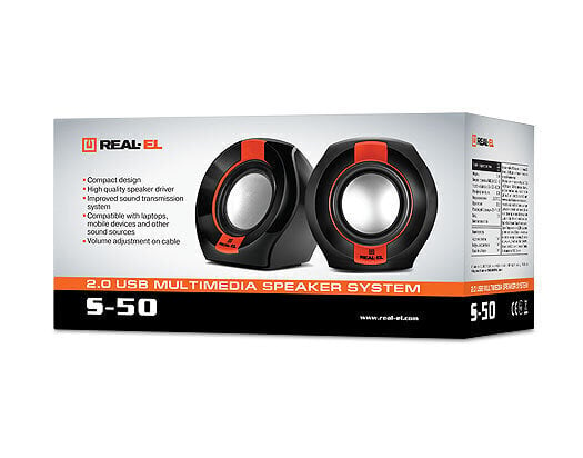 Real-EL EL121100008, must/punane hind ja info | Kõlarid | kaup24.ee