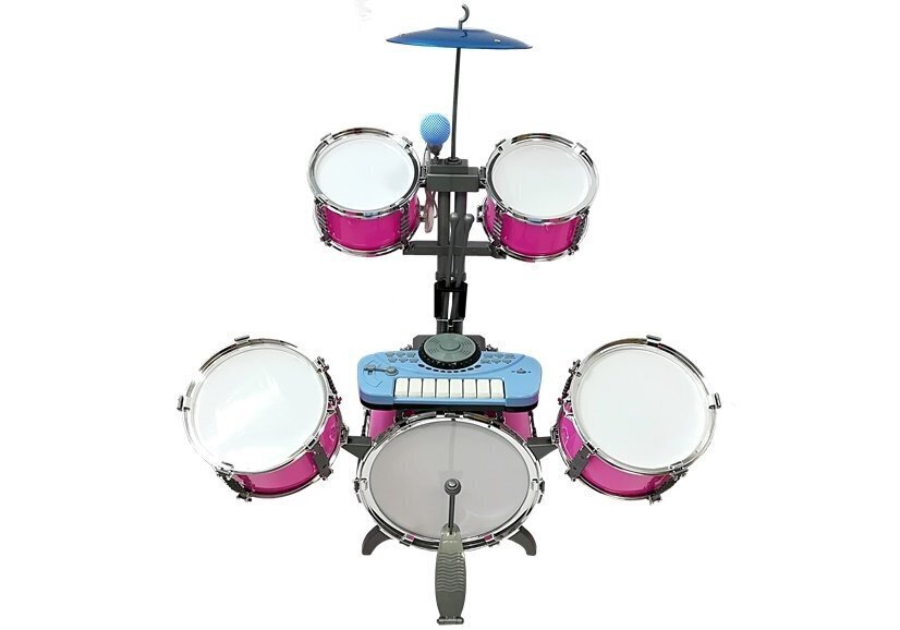 Laste trummid klaveri ja mikrofoniga, roosa цена и информация | Arendavad mänguasjad | kaup24.ee