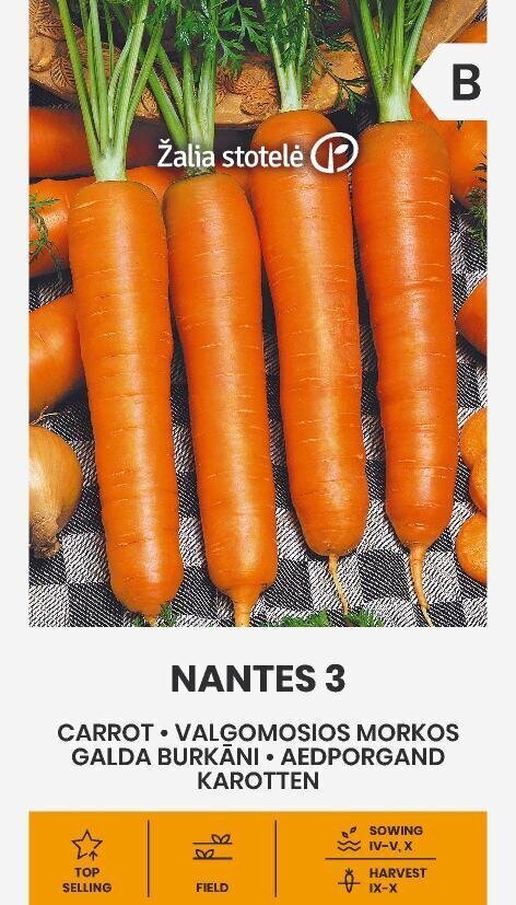 Porgand Nantes 3 Tip top цена и информация | Köögivilja-, marjaseemned | kaup24.ee