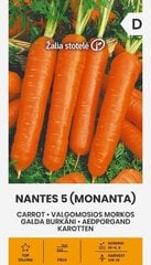 Морковь Nantes 5 Monanta, 2 г цена и информация | Семена овощей, ягод | kaup24.ee