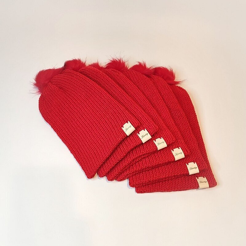 Naiste tutimüts, kootud, punane hind ja info | Naiste mütsid ja peapaelad | kaup24.ee