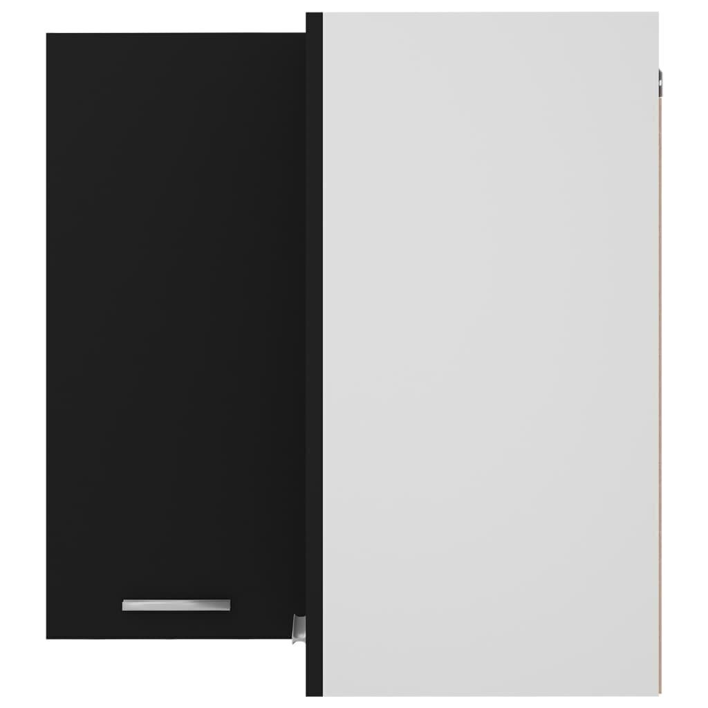 vidaXL seina nurgakapp, must, 57 x 57 x 60 cm puitlaastplaat цена и информация | Köögikapid | kaup24.ee