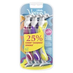 Naiste ühekordsed pardlid Gillette Venus3, 6 tk. hind ja info | Raseerimisvahendid | kaup24.ee