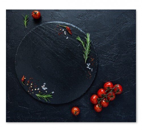 Pritmsekaitse klaasplaat Tomatid must kivi 60x65 hind ja info | Köögimööbli tarvikud | kaup24.ee