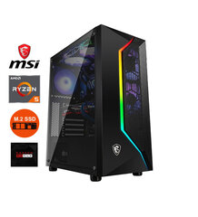 MSI Vampiric 100R Ryzen 5 5600X 8GB DDR4 1TB SSD M2 1TB HDD RX560 4GB Windows 10 hind ja info | Lauaarvutid | kaup24.ee