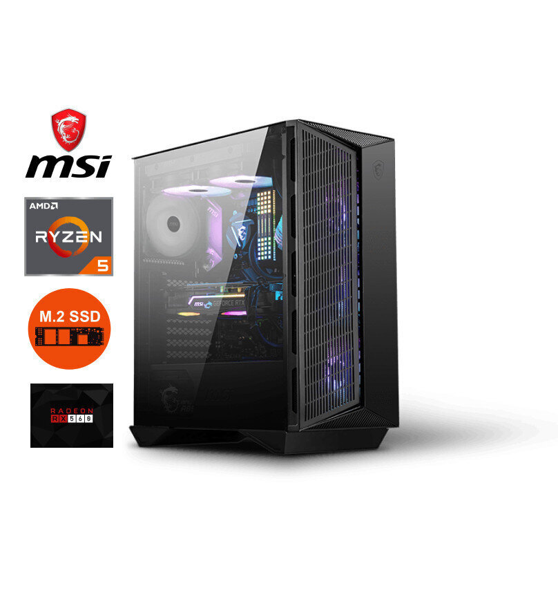 MSI GunGir 110M Ryzen 7 5700G 16GB 512GB SSD M2 1TB HDD RX 560 4GB 6GB Windows 10 цена и информация | Lauaarvutid | kaup24.ee