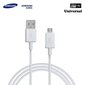 Andmete ja laadimise kaabel Samsung ECB-DU4EWE Universaalne Micro USB 2.0 1.5m, valge (OEM) цена и информация | Mobiiltelefonide kaablid | kaup24.ee