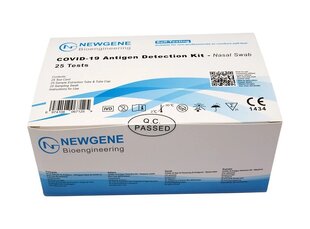 Antigeeni kiirtest / Koroonaviiruse test / Covid-19 kiirtest Newgene Sars-CoV-2 (ninakaabe) CE sertifitseeritud, 25 tk hind ja info | COVID-19 kiirtestid | kaup24.ee