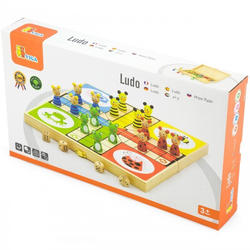 Puidust lauamäng "Ludo", Viga Toys hind ja info | Lauamängud ja mõistatused | kaup24.ee