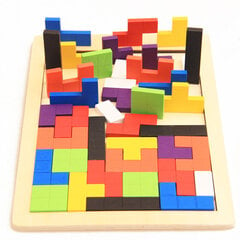 Puidust pusle-mäng Tetris, 40 tk цена и информация | Пазлы | kaup24.ee
