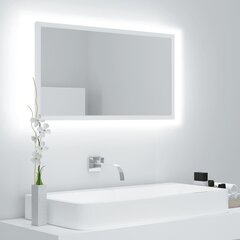 vidaXL LED vannitoa peeglikapp, valge, 80x8,5x37 cm, puitlaastplaat hind ja info | Vannitoa peeglid | kaup24.ee