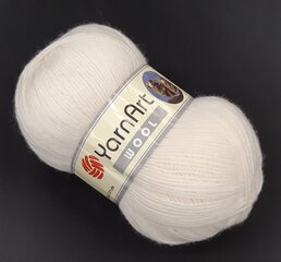 Нитки для вязания YarnArt Wool, цвет белый 501BAL цена и информация | Принадлежности для вязания | kaup24.ee