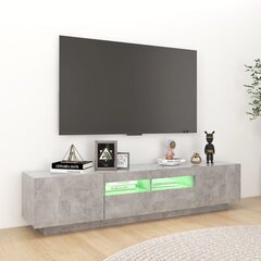 vidaXL telerialus LED-tuledega, betoonhall, 180 x 35 x 40 cm hind ja info | TV alused | kaup24.ee