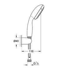 Dušikomplekt Grohe Vitalio Start 1 цена и информация | Душевые комплекты и панели | kaup24.ee