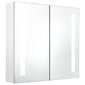 vidaXL LED vannitoa peegelkapp, läikega valge, 62x14x60 cm hind ja info | Vannitoakapid | kaup24.ee