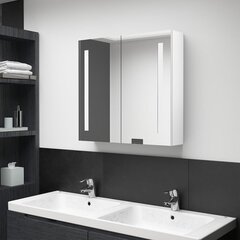 vidaXL LED vannitoa peegelkapp, läikega valge, 62x14x60 cm цена и информация | Шкафчики для ванной | kaup24.ee