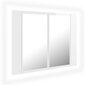 vidaXL LED-peeglikapp kõrgläikega valge 60x12x45 cm, akrüül hind ja info | Vannitoakapid | kaup24.ee