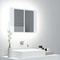 vidaXL LED-peeglikapp kõrgläikega valge 60x12x45 cm, akrüül hind ja info | Vannitoakapid | kaup24.ee