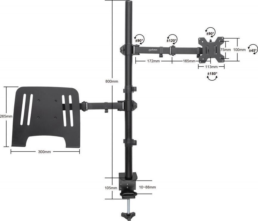 Manhattan 13-32" hind ja info | Monitori hoidjad | kaup24.ee