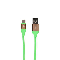 Кабель USB A — USB C Contact 2A 1,5 м: Цвет - Зелёный цена и информация | Кабели для телефонов | kaup24.ee