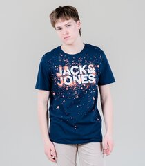 Jack & Jones meeste T-särk 12200387*03, tumesinine/korall 5715213041027 hind ja info | Meeste T-särgid | kaup24.ee