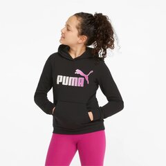 Детская спортивная кофта Puma Essentials+ Bleach Logo 846958*01, черная/фуксия 4064535389067 цена и информация | Свитеры, жилетки, пиджаки для девочек | kaup24.ee