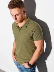 Мужская рубашка поло из хлопка S1374, оливковая цена и информация | Мужские футболки | kaup24.ee