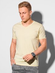 Мужская футболка Ombre S1369, светло-желтая цена и информация | Мужские футболки | kaup24.ee
