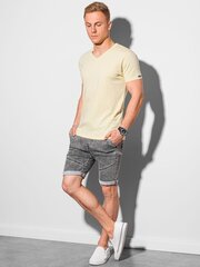 Мужская футболка Ombre S1369, светло-желтая цена и информация | Мужские футболки | kaup24.ee