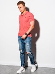 Рубашка поло мужская хлопковая S1374, светло-розовая цена и информация | Мужские футболки | kaup24.ee