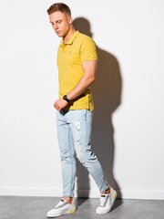 Рубашка поло, мужская, хлопковая, S1374, желтая цена и информация | Мужские футболки | kaup24.ee
