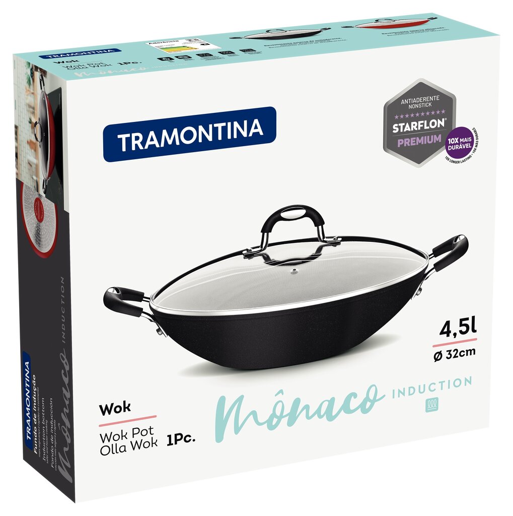 Tramontina Monaco Induction wok pann, ø 32 cm hind ja info | Pannid | kaup24.ee