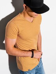 Мужская футболка Ombre S1369, горчичная цена и информация | Мужские футболки | kaup24.ee