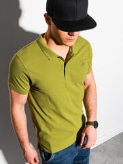 Рубашка поло мужская хлопковая S1374, зеленая цена и информация | Мужские футболки | kaup24.ee