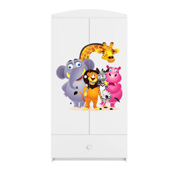 Шкаф для одежды Babydreams - Zoo, белый цена и информация | Детские шкафы | kaup24.ee