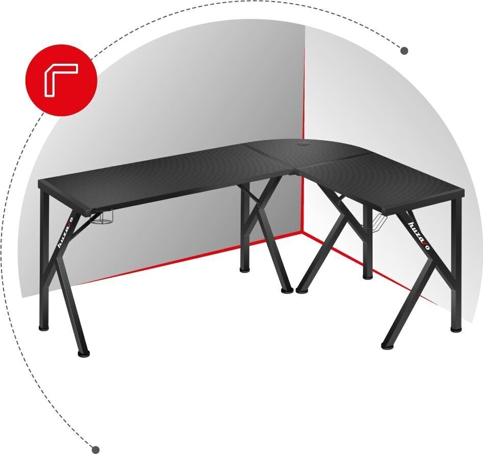 Mängulaud Huzaro Hero 6.3 Black hind ja info | Arvutilauad, kirjutuslauad | kaup24.ee