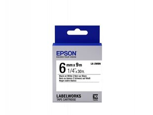 Epson Label Cartridge LK-2WBN Standard glue Black on White 6mm (9m) • Ideal for everyday use • Range of widths from 6mm to 36mm*1 • Red, blue or black text on a white background • Epson labels are designed to last • Durable labels resist water and withsta цена и информация | Картриджи для струйных принтеров | kaup24.ee