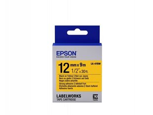 Epson Label Cartridge LK-4YBW Strong Adhesive Black on Yellow 12mm (9m) • Extra-strength adhesive • 9mm to 18mm width • Black text on a yellow, white or transparent background • Epson labels are designed to last • Durable labels resist water and withstand hind ja info | Tindiprinteri kassetid | kaup24.ee