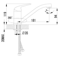 Pöörleva tilaga köögisegisti Lemark LM1204C Advance hind ja info | Köögisegistid | kaup24.ee