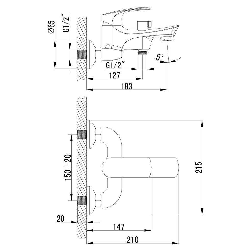 Monoliitse tilaga vannisegisti Lemark LM1712C Shape hind ja info | Vannitoa segistid | kaup24.ee