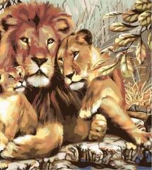 Maalid numbrite järgi "The lion 's family" 40 x 50 KTMK-78945G hind ja info | Maalid numbri järgi | kaup24.ee