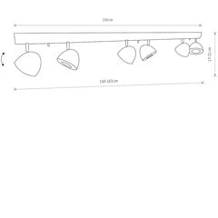 Nowodvorski Lighting seinavalgusti 8842 Vespa Black 6 hind ja info | Seinavalgustid | kaup24.ee