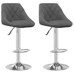 vidaXL baaripukid 2 tk, tumehall, samet hind ja info | Söögilaua toolid, köögitoolid | kaup24.ee