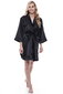 Naiste kunstsiidist hommikumantel - peignoir Jasmin 406, must hind ja info | Naiste hommikumantlid | kaup24.ee