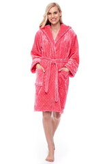 Naiste bambuskiust hommikumantel kapuutsiga Angora Bamboo, roosa hind ja info | Naiste hommikumantlid | kaup24.ee