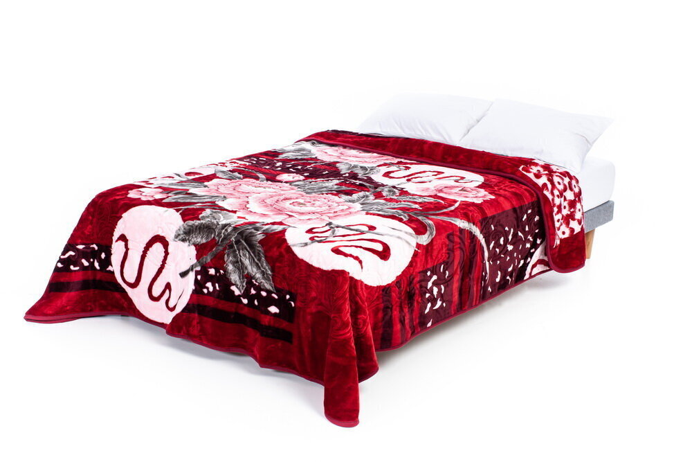 Pleed-voodikate Bordoo roosade lilledega, 160x210 cm hind ja info | Voodikatted, pleedid | kaup24.ee