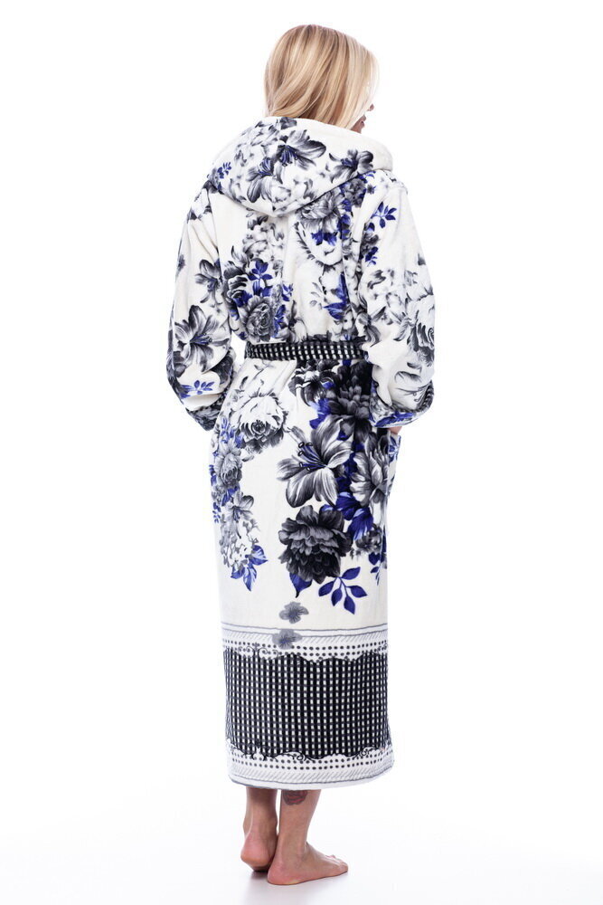 Naiste bambuskiust hommikumantel siniste lilledega Elite Bamboo hind ja info | Naiste hommikumantlid | kaup24.ee